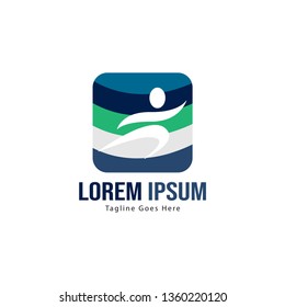 Athletic logo template design. Minimalist Athletic logo with modern frame vector design