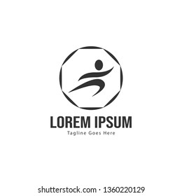 Athletic logo template design. Minimalist Athletic logo with modern frame vector design