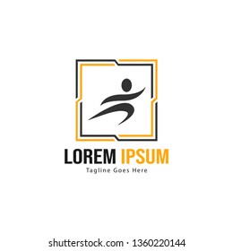 Athletic logo template design. Minimalist Athletic logo with modern frame vector design