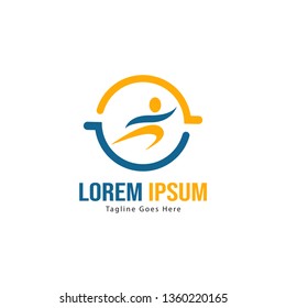 Athletic logo template design. Minimalist Athletic logo with modern frame vector design