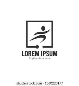 Athletic logo template design. Minimalist Athletic logo with modern frame vector design
