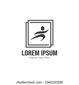 Athletic logo template design. Minimalist Athletic logo with modern frame vector design
