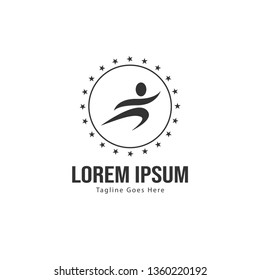 Athletic logo template design. Minimalist Athletic logo with modern frame vector design
