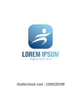 Athletic logo template design. Minimalist Athletic logo with modern frame vector design