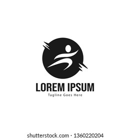 Athletic logo template design. Minimalist Athletic logo with modern frame vector design