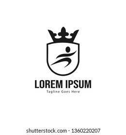 Athletic logo template design. Minimalist Athletic logo with modern frame vector design