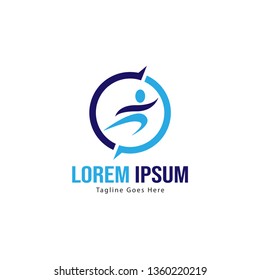 Athletic logo template design. Minimalist Athletic logo with modern frame vector design
