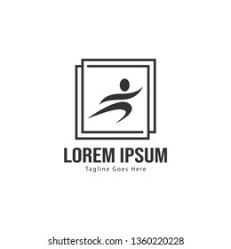 Athletic logo template design. Minimalist Athletic logo with modern frame vector design
