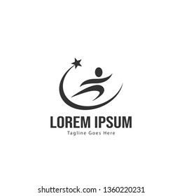 Athletic logo template design. Minimalist Athletic logo with modern frame vector design