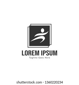 Athletic logo template design. Minimalist Athletic logo with modern frame vector design