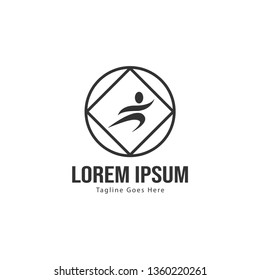 Athletic logo template design. Minimalist Athletic logo with modern frame vector design