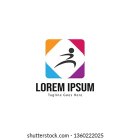 Athletic logo template design. Minimalist Athletic logo with modern frame vector design
