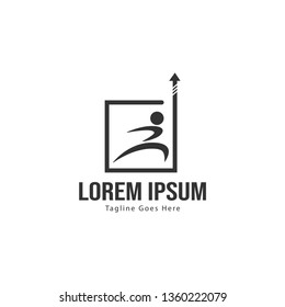 Athletic logo template design. Minimalist Athletic logo with modern frame vector design