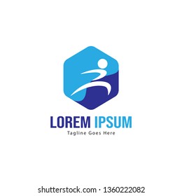 Athletic logo template design. Minimalist Athletic logo with modern frame vector design