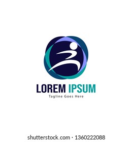 Athletic logo template design. Minimalist Athletic logo with modern frame vector design