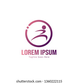 Athletic logo template design. Minimalist Athletic logo with modern frame vector design