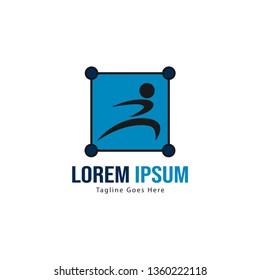 Athletic logo template design. Minimalist Athletic logo with modern frame vector design