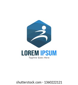 Athletic logo template design. Minimalist Athletic logo with modern frame vector design