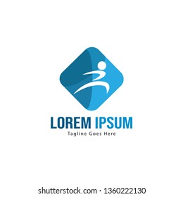 Athletic logo template design. Minimalist Athletic logo with modern frame vector design