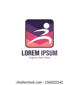 Athletic logo template design. Minimalist Athletic logo with modern frame vector design