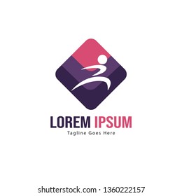 Athletic logo template design. Minimalist Athletic logo with modern frame vector design