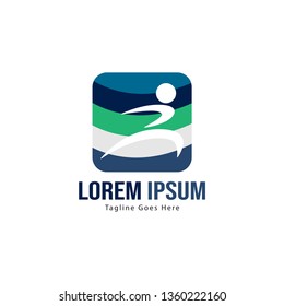 Athletic logo template design. Minimalist Athletic logo with modern frame vector design