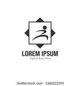 Athletic logo template design. Minimalist Athletic logo with modern frame vector design