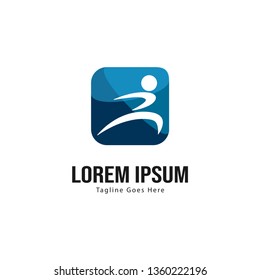 Athletic logo template design. Minimalist Athletic logo with modern frame vector design