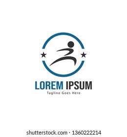 Athletic logo template design. Minimalist Athletic logo with modern frame vector design