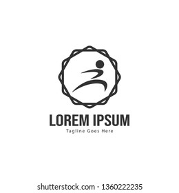 Athletic logo template design. Minimalist Athletic logo with modern frame vector design