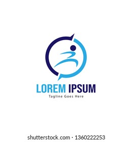 Athletic logo template design. Minimalist Athletic logo with modern frame vector design