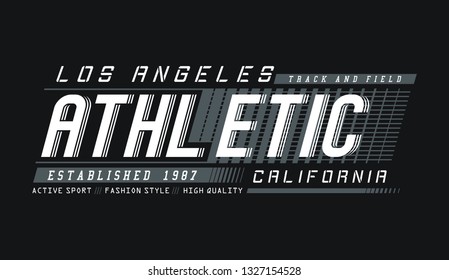 Athletic Los Angeles typography design with a background of black color. Vector image illustrator