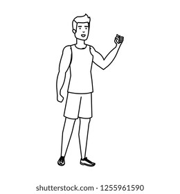 athletic man with apple avatar character