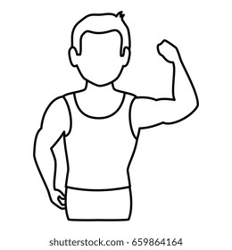 athletic man character icon