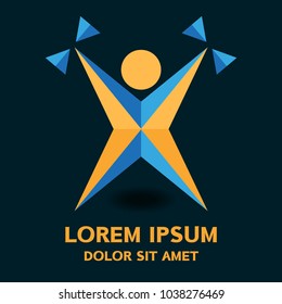 Athletic man logo . Vector illustration isolated on background .
