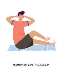 athletic man practicing exercise fitness lifestyle vector illustration design