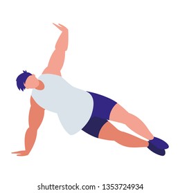 athletic man practicing exercises