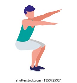athletic man practicing exercises