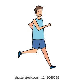 athletic man running character