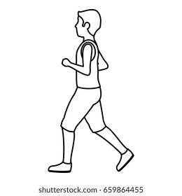 athletic man running character icon
