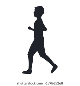 athletic man running character icon
