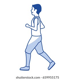 athletic man running character icon