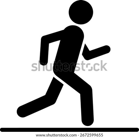 Athletic man running silhouette icon motion healthy lifestyle active sport design element vector