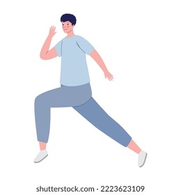 athletic man running young character