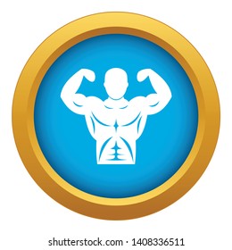 Athletic man torso icon blue vector isolated on white background for any design
