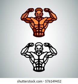 Athletic man torso icon. Simple illustration of bodybuilder torso