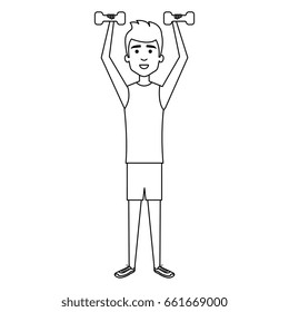 athletic man weight lifting character