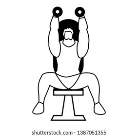 athletic man weight lifting in the gym