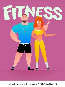 athletic man and woman,infographic elements, health concept, vector flat design 