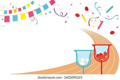athletic meet ball drop race Background Clip Arts
